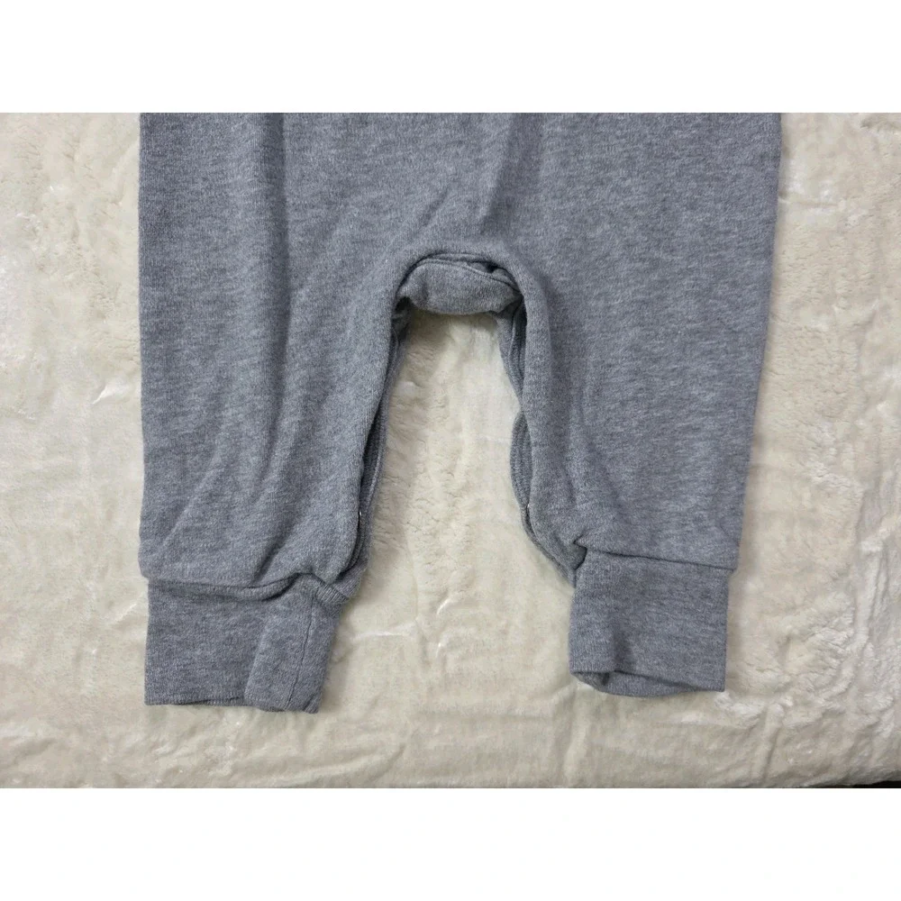 Ralph Lauren Baby Boy Gray White Footless Romper Jumpsuit 6M Pony Logo